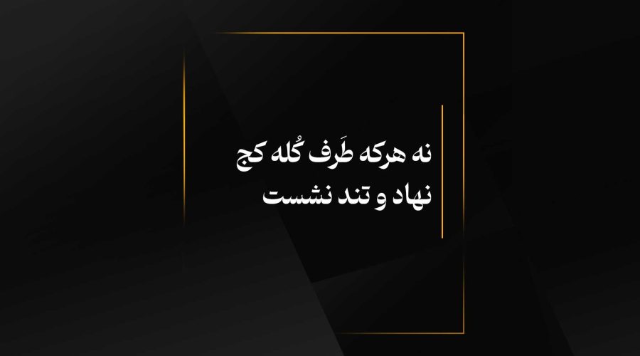 نه هرکه طَرف کُله کج نهاد و تند نشست